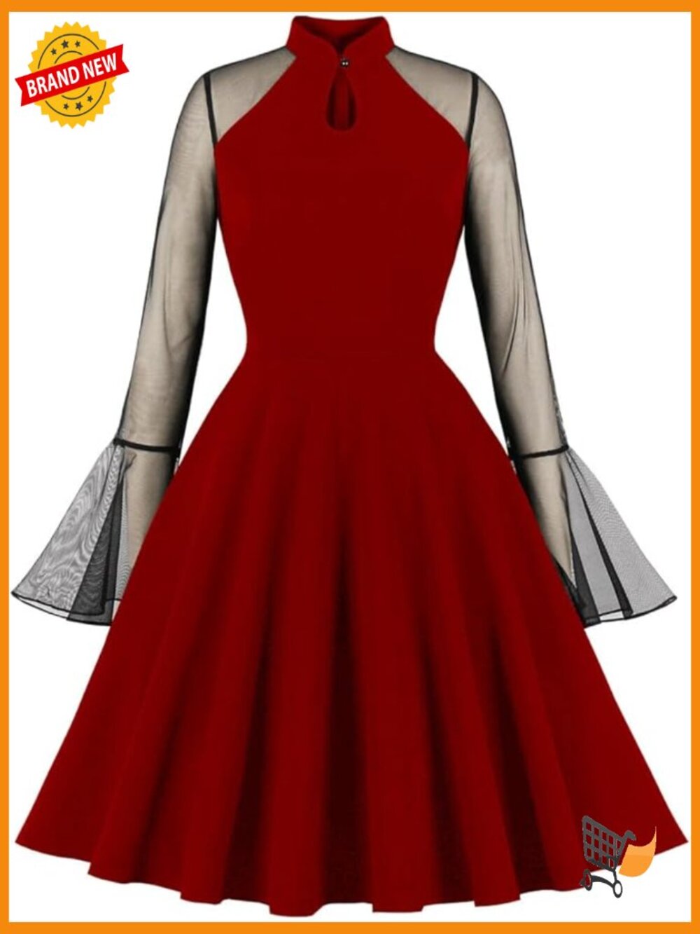 Vintage A-Line Polka Dot Party Swing Dress